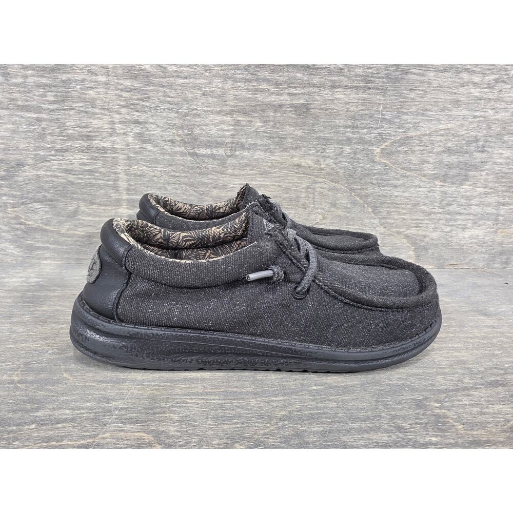 Hey Dude Wally Youth Basic Black Slip On Shoes Size 13 Kids